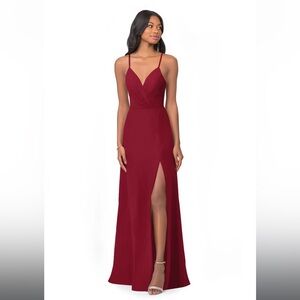 Azazie Everleigh Burgundy Maxi Dress